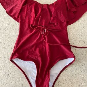 Red One Piece Swimsuit